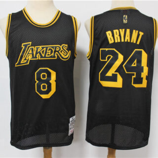 Lakers 8 & 24 Kobe Bryant Black 2020 Hardwood Classics Mesh Jersey