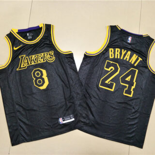 Lakers 8 & 24 Kobe Bryant Black Commemorative Swingman Jersey