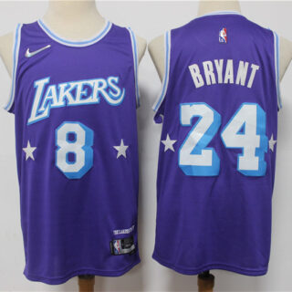Lakers 8 & 24 Kobe Bryant Purple Nike Diamond 75th Anniversary City Edition Swingman Jersey