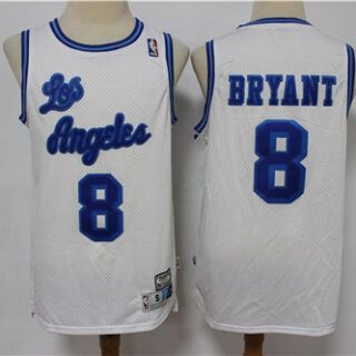 Lakers 8 Kobe Bryant White Hardwood Classics Swingman Jersey