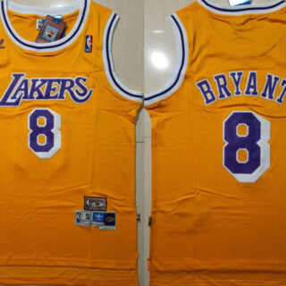 Lakers 8 Kobe Bryant Yellow Hardwood Classics Swingman Jersey