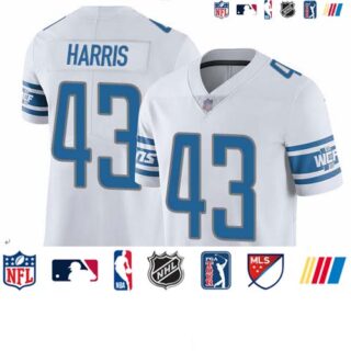 Lions #43 Will Harris White Men's Stitched Football Vapor Untouchable Limited Jersey