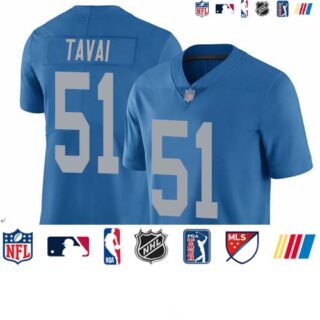 Lions #51 Jahlani Tavai Blue Throwback Youth Stitched Football Vapor Untouchable Limited Jersey
