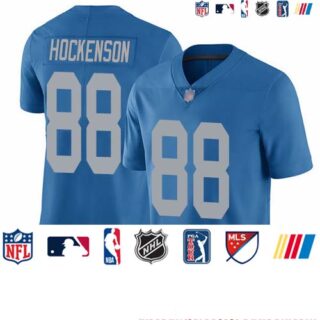 Lions #88 T.J. Hockenson Blue Throwback Youth Stitched Football Vapor Untouchable Limited Jersey