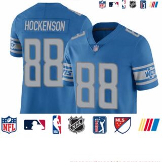 Lions #88 T.J. Hockenson Light Blue Team Color Youth Stitched Football Vapor Untouchable Limited Jersey