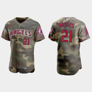 Los Angeles Angels #21 Mike Mayers Men's Nike 2021 Armed Forces Day Authentic MLB Jersey -Camo