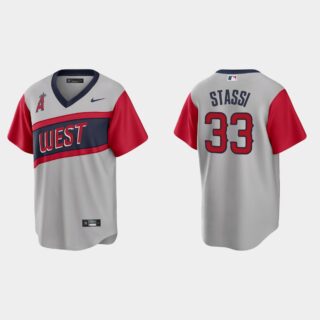 Los Angeles Angels #33 Max Stassi Men's Nike Gray 2021 Little League Classic Game MLB Jersey
