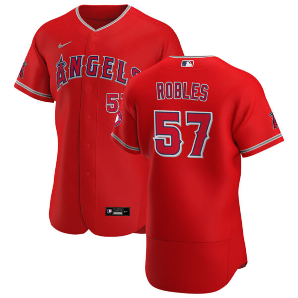 Los Angeles Angels #57 Hansel Robles Men's Nike Red Alternate 2020 Authentic Player MLB Jersey