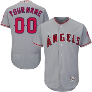 Los Angeles Angels Gray Men's Customized Flexbase Jersey