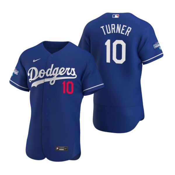 Los Angeles Dodgers 10 Justin Turner Royal 2020 World Series Champions Authentic Jersey
