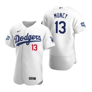 Los Angeles Dodgers 13 Max Muncy White 2020 World Series Champions Authentic Jersey