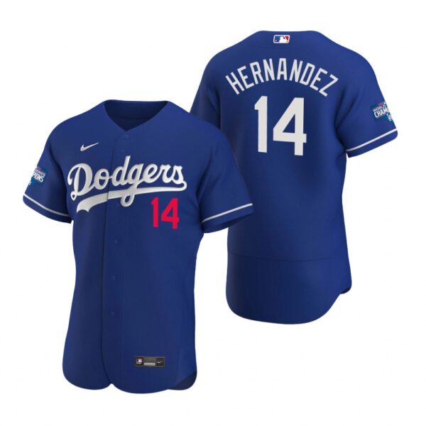 Los Angeles Dodgers 14 Enrique Hernandez Royal 2020 World Series Champions Authentic Jersey