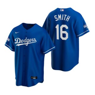 Los Angeles Dodgers 16 Will Smith Royal 2020 World Series Champions Replica Jersey