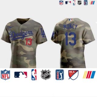 Los Angeles Dodgers #13 Max Muncy Men's Nike 2021 Armed Forces Day Authentic MLB Jersey -Camo