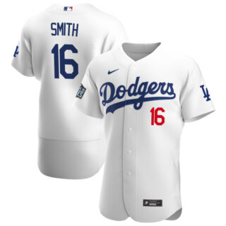 Los Angeles Dodgers #16 Will Smith Men's Nike White Home 2020 World Series Bound Authentic Player MLB Jersey