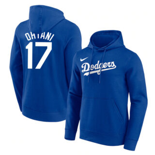 Los Angeles Dodgers #17 Shohei Ohtani Blue Name & Number Pullover Hoodie