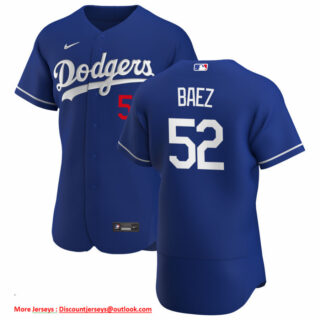 Los Angeles Dodgers #52 Pedro Baez Men's Nike Royal Alternate 2020 Authentic Player MLB Jersey