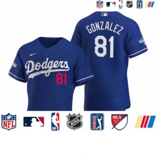 Los Angeles Dodgers #81 Victor Gonzalez Royal 2020 World Series Champions Authentic Jersey