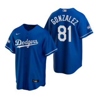 Los Angeles Dodgers #81 Victor Gonzalez Royal 2020 World Series Champions Replica Jersey