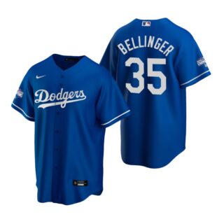 Los Angeles Dodgers 35 Cody Bellinger Royal 2020 World Series Champions Replica Jersey