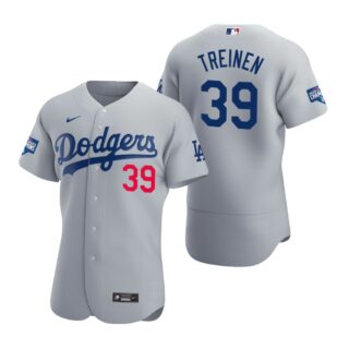 Los Angeles Dodgers 39 Blake Treinen Gray 2020 World Series Champions Authentic Jersey