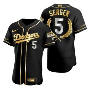 Los Angeles Dodgers 5 Corey Seager Gray 2020 World Series Champions MVP Jersey