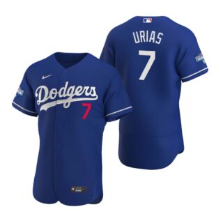 Los Angeles Dodgers 7 Julio Urias Royal 2020 World Series Champions Authentic Jersey