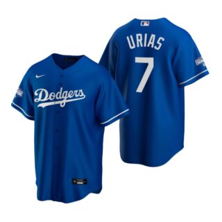 Los Angeles Dodgers 7 Julio Urias Royal 2020 World Series Champions Replica Jersey