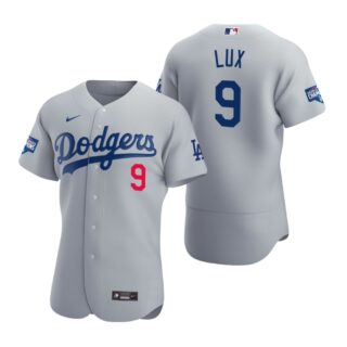 Los Angeles Dodgers 9 Gavin Lux Gray 2020 World Series Champions Authentic Jersey
