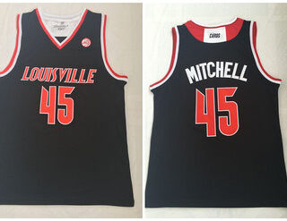 Louisville Cardinals 45 Donovan Mitchell Black College Basketball Jersey