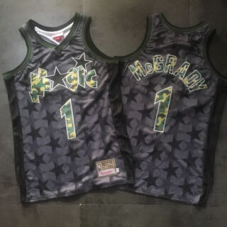 Magic 1 Tracy McGrady Black Camo Hardwood Classics Jersey