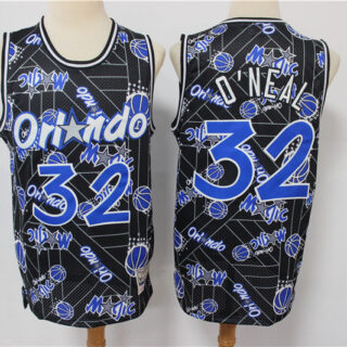 Magic 32 Shaquille O'Neal Black Tear Up Pack Hardwood Classics Swingman Jersey