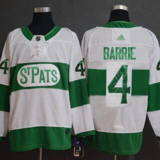 Maple Leafs #4 Tyson Barrie White Authentic St. Pats Stitched Hockey Jersey