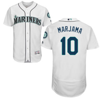 Mariners #10 Mike Marjama White Flexbase Authentic Collection Stitched Baseball Jersey