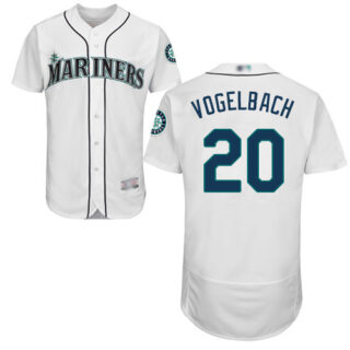 Mariners #20 Dan Vogelbach White Flexbase Authentic Collection Stitched Baseball Jersey
