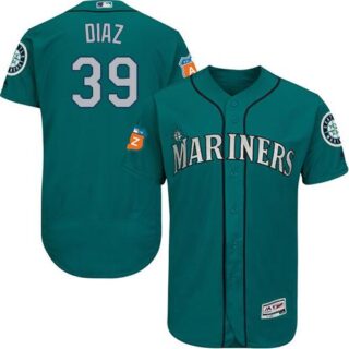 Mariners #39 Edwin Diaz Green Flexbase Authentic Collection Stitched Baseball Jersey