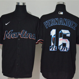Marlins 16 Jose Fernandez Black 2020 Nike Cool Base Fashion Jersey