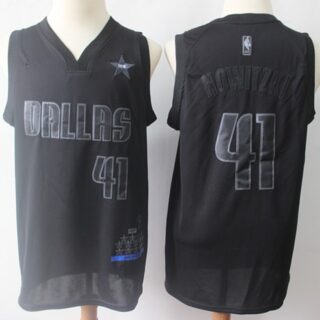 Mavericks #41 Dirk Nowitzki Black Basketball MVP Swingman Jersey