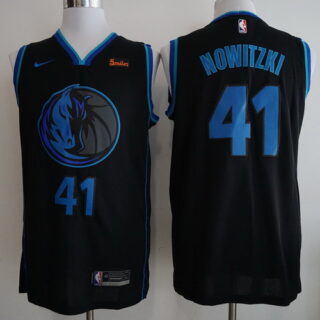 Mavericks 41 Dirk Nowitzki Black 2018-19 City Edition Nike Swingman Jersey