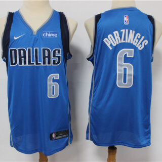 Mavericks 6 Kristaps Porzingis Blue Nike Swingman Jersey