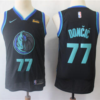 Mavericks 77 Luka Doncic Black Youth City Edition Nike Swingman Jersey
