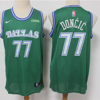 Mavericks 77 Luka Doncic Green Nike Swingman Jersey