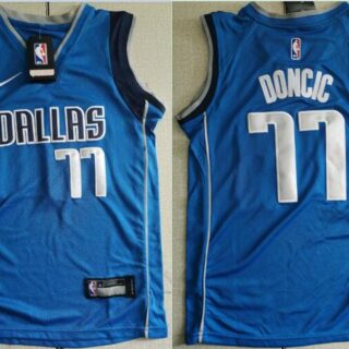 Youth Mavericks 77 Luka Doncic Royal Nike Swingman Jersey
