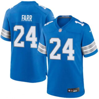 Men's Mel Farr #24 Men's Detroit Lions Home Game 2024 Jersey – Blue