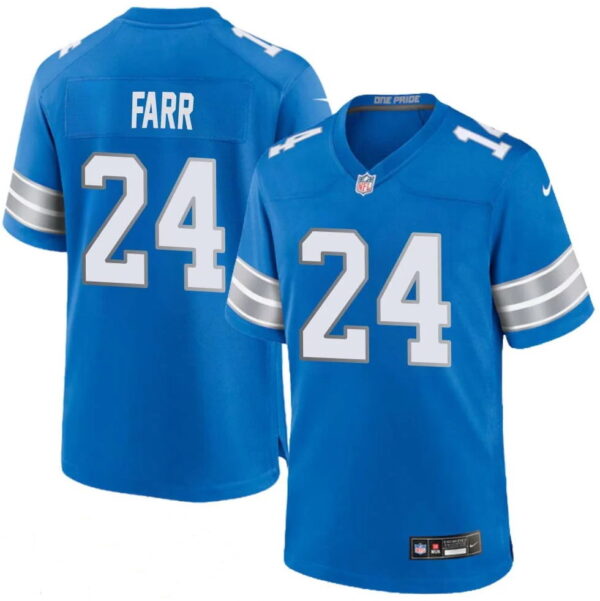Men's Mel Farr #24 Men's Detroit Lions Home Game 2024 Jersey – Blue