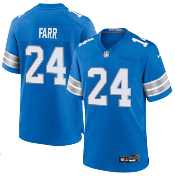 Men's Mel Farr #24 Men's Detroit Lions Home Game 2024 Jersey – Blue