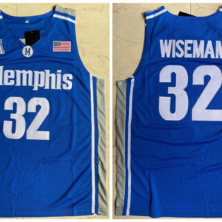 Memphis Tigers 32 James Wiseman Blue College Basketball Jersey