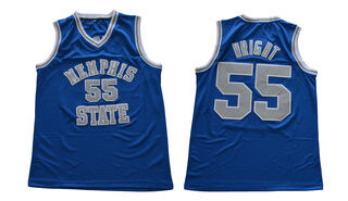 Memphis Tigers 55 Lorenzen Wright Blue College Basketball Jersey