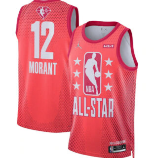 Men's 2022 All-Star #12 Ja Morant Maroon Stitched Basketball Jerseys