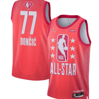 Men's 2022 All-Star #77 Luka Doncic Maroon Stitched Jersey